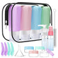 JBYAMUS 18 Pcs Silicone Travel Bottles Set, Leak-Proof Travel Size Toiletries, TSA Approved Travel Bottles for Toiletries, Portable Travel Toiletries Containers for Women (Pink-Green)