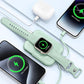 RORRY Portable Charger, 5000mAh Portable Charger Power Bank with Built-in Cables, Travel Keychain Battery Pack for Apple Watch Ultra 2/9/8/Ultra/7/6/SE/5, iPhone 16/15/14/13/12, Purple
