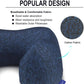 napfun Neck Pillow for Traveling, Upgraded Travel Neck Pillow for Airplane 100% Pure Memory Foam Travel Pillow for Flight Headrest Sleep, Portable Plane Accessories, Striped Black