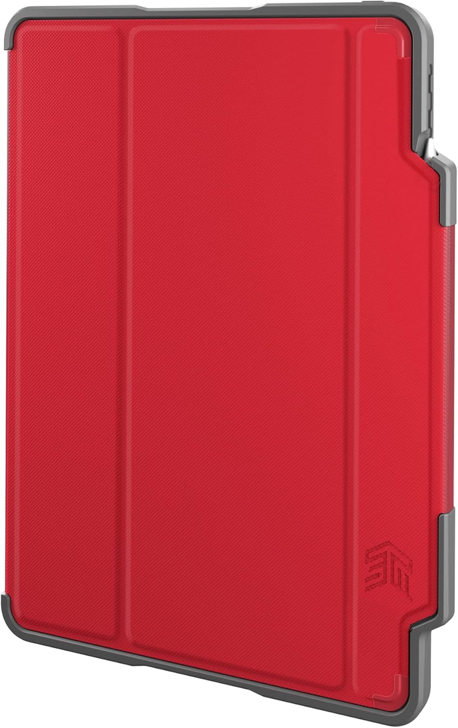STM Dux Plus for iPad Air 11&#34; (5th/4th Gen &amp; M2 6th Gen 2024) - Ultra-Protective, Lightweight Rubberized Case with Clear Back, Apple Pencil Holder, and Battery-Saving On/Off Cover - Red