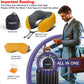 napfun Neck Pillow for Traveling, Upgraded Travel Neck Pillow for Airplane 100% Pure Memory Foam Travel Pillow for Flight Headrest Sleep, Portable Plane Accessories, Striped Black