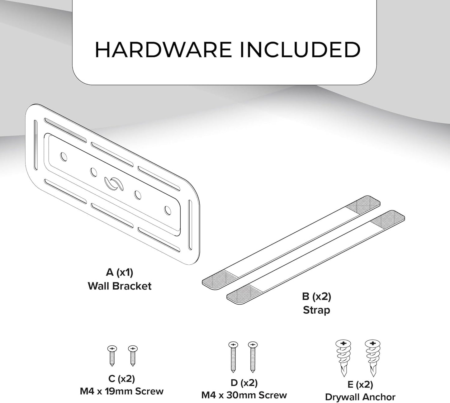 HumanCentric Cable Box Mount and Modem Mount, Adjustable Wall Mount for Small and Wide Devices Like Cable Boxes, Modems, DVD Players, Streaming Media Devices, Mount on The Wall Behind TV