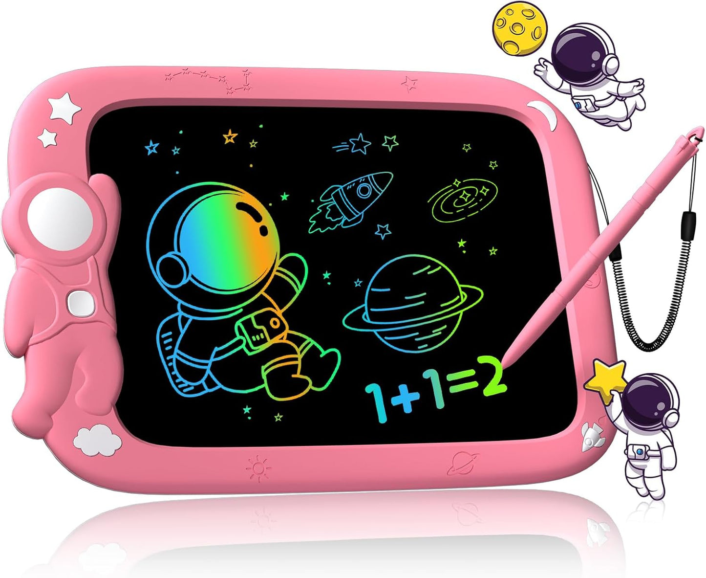PYTTUR LCD Writing Tablet for Kids 10 Inch Colorful Toddler Drawing Tablet Reusable Doodle Board Electronic Drawing Pads Educational and Learning Kids Toys for Girls(Pink)
