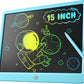 LCD Writing Tablet for Kids, Kidopire 15 Inch Large Screen Doodle Board, Colorful Drawing Writing Board Tablet Kids Age 3-12  Birthday Erasable Drawing Pad Message Practice Note Learning Toys, Purple