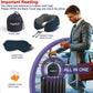 napfun Neck Pillow for Traveling, Upgraded Travel Neck Pillow for Airplane 100% Pure Memory Foam Travel Pillow for Flight Headrest Sleep, Portable Plane Accessories, Striped Black