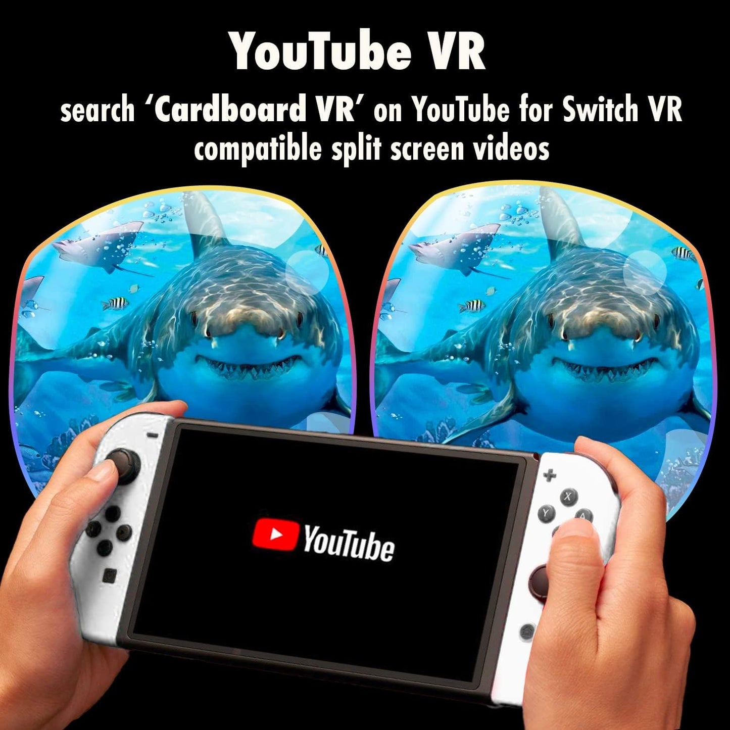 Orzly VR Headset Designed for Nintendo Switch &amp; Switch OLED Console with Adjustable Lens for a Virtual Reality Gaming Experience and for Labo VR - White - Gift Boxed Edition