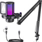 MAONO Gaming USB Microphone, Noise Cancellation Condenser mic with Mute, Gain, Monitoring, Boom Arm for Streaming, Podcast, Twitch, YouTube, Discord, PC, Computer, PS4, PS5, Mac, GamerWave DGM20S