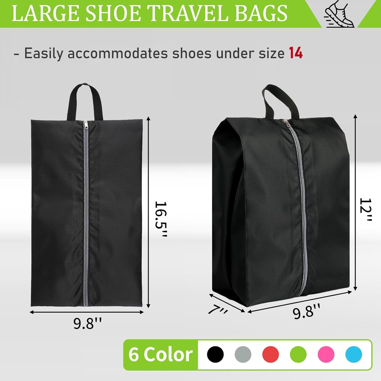 Shoe Bags for Travel, Set of 4 Pack Travel Shoe Bags for Packing, Large Waterproof Portable Travel Shoe Bag with Zipper Travel Essentials Women for and Men