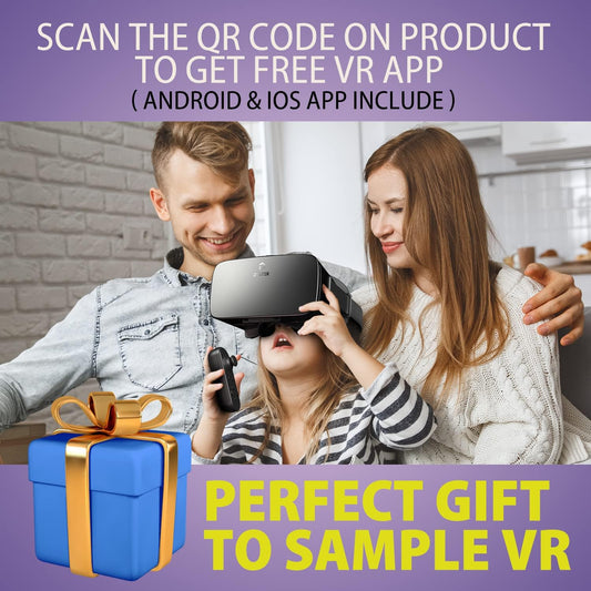 DESTEK V5 VR Headset for Phone with Controller, Anti-Blue Eyes Protected HD Lenses, 110° FOV Virtual Reality Headsets VR Goggles for iPhone 15/14/13/12/11, Samsung, Android - Black