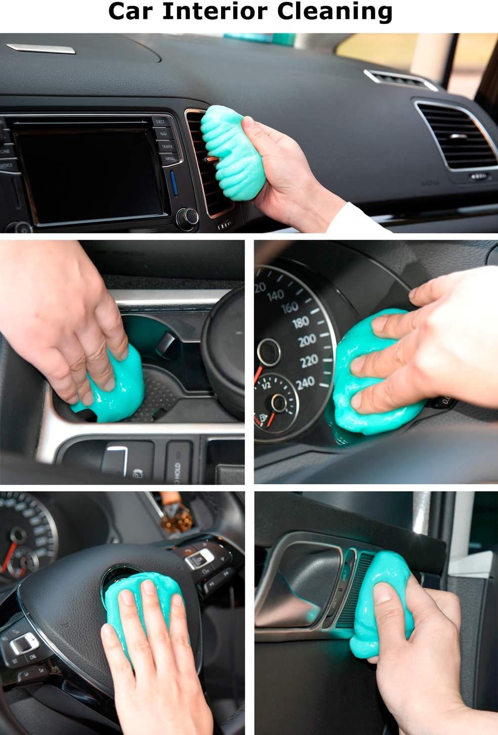 ASFSKY Car Putty Car Cleaning Gel Car Cleaning Putty Car Gel Cleaner Car Slime for Car Dust Cleaner Keyboard Dust Cleaning Gel 5 Pack (Purple)