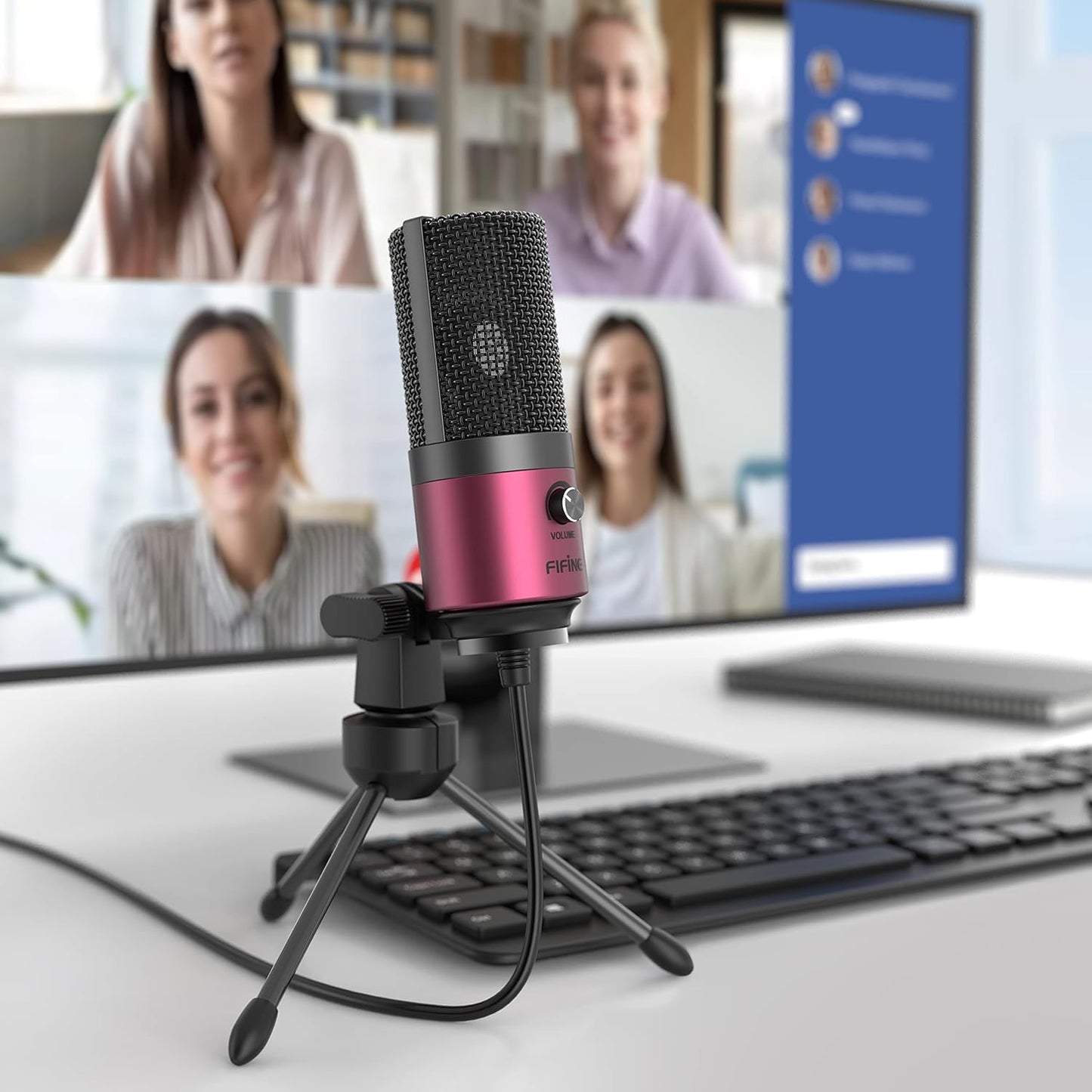 FIFINE USB Microphone, Metal Condenser Recording Microphone for Laptop MAC or Windows Cardioid Studio Recording Vocals, Voice Overs,Streaming Broadcast and YouTube Videos-K669B
