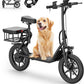 NAVIC Electric Scooter Adults,Electric Scooter with Seat,Max 27/49 Miles Ranges,Top Speed 22 mph,750W Peak Motor,Adult Electric Scooter for Pets,Cargo with Back Basket,Scooter Lock