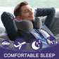 napfun Neck Pillow for Traveling, Upgraded Travel Neck Pillow for Airplane 100% Pure Memory Foam Travel Pillow for Flight Headrest Sleep, Portable Plane Accessories, Striped Black