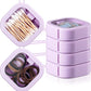Kathfly 4 Pcs White Hair Tie Organizer Portable Hair Accessory Storage Containers Stackable Hair Tie Bobby Pin Holder Home Cotton Swab Dispenser Hair Accessories Jewelry Organizer Box