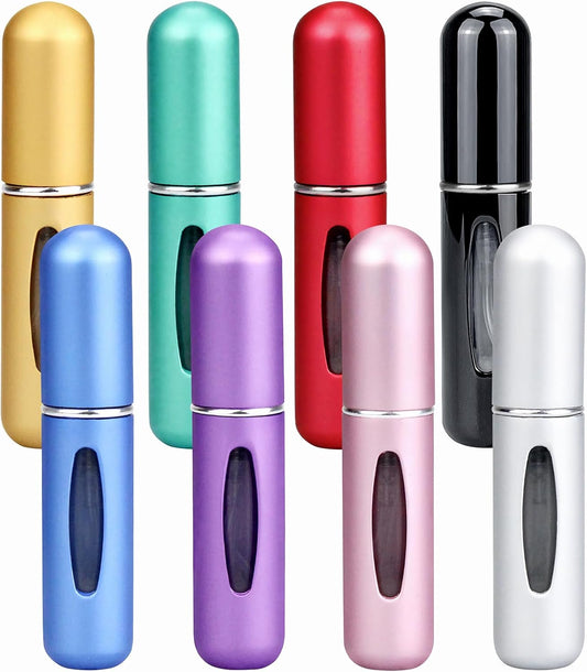 QMOEH Refillable Perfume Atomizer Travel,8Pcs 5ML Portable Mini Pocket Perfume Atomizer Bottle Spray for Women Mens Small Mister Spray Bottle for Travel Accessories