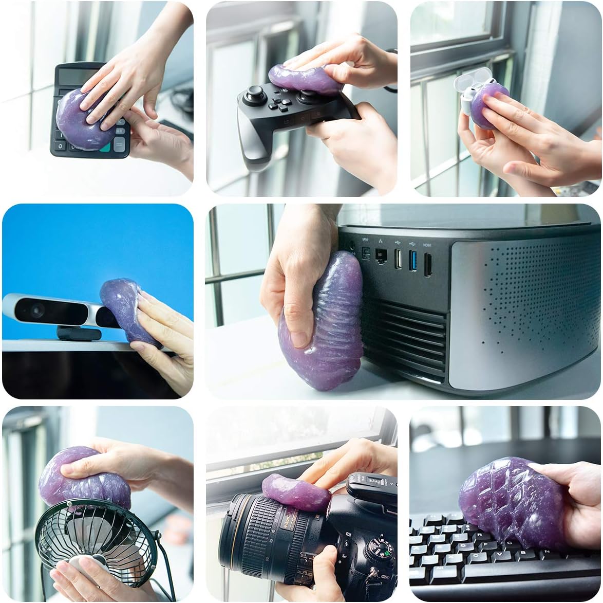ASFSKY Car Putty Car Cleaning Gel Car Cleaning Putty Car Gel Cleaner Car Slime for Car Dust Cleaner Keyboard Dust Cleaning Gel 5 Pack (Purple)