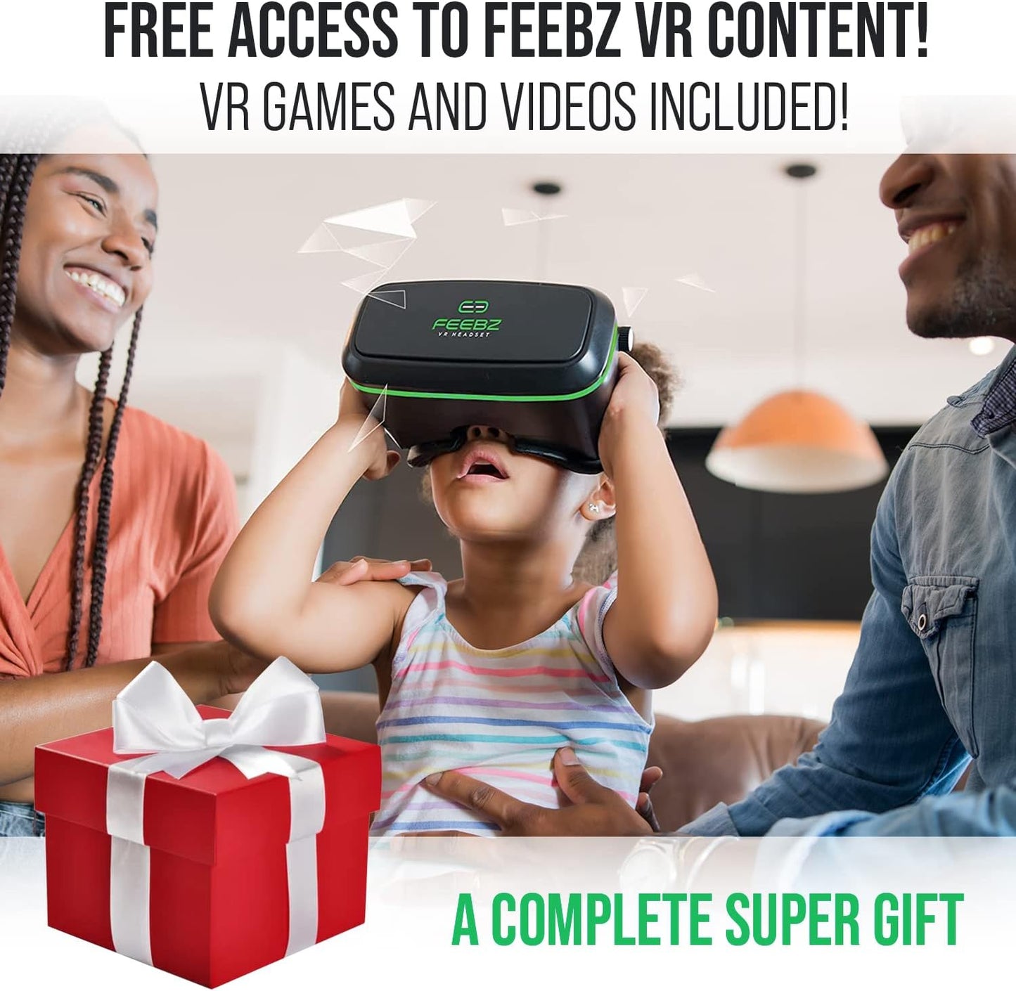 FEEBZ 3D VR Headset for Kids 2.0   Android Remote - for iPhone &amp; Android Phones | with 3D VR Videos &amp; Apps Links | Virtual Reality Goggles Set for Beginners