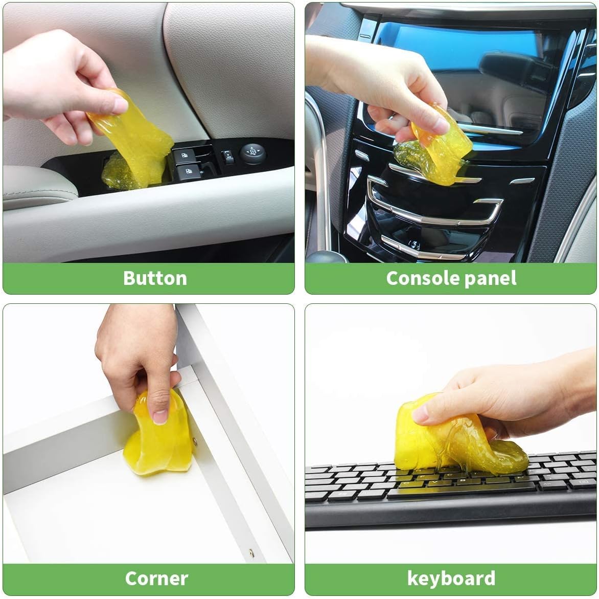 Car Cleaning Gel (Big 4-Pack) 280g - Car Slime Cleaner for Car Interior, Car Cleaning Putty for Car Accessories, Car Detailing Kit, Air Vents, Keyboards, PC, Laptop - Car Accessories for Women