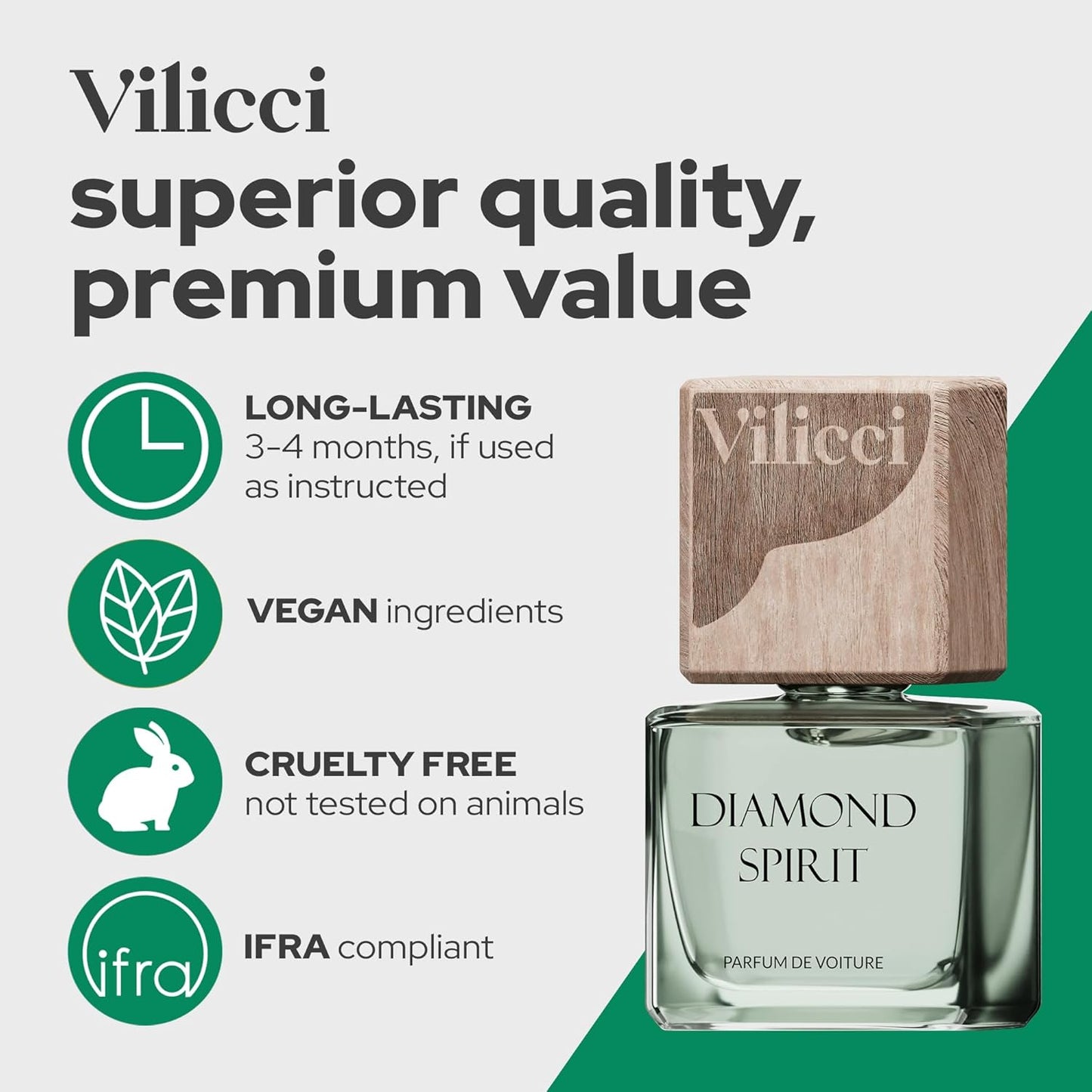 Vilicci Car Air Freshener - Tobacco Vanilla Scent - Elegant Car Fresheners, Air Freshener for Car, Premium Car Hanging Air Freshener, Long-Lasting Fragrance for Auto and Home, 1 Bottle