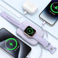 RORRY Portable Charger, 5000mAh Portable Charger Power Bank with Built-in Cables, Travel Keychain Battery Pack for Apple Watch Ultra 2/9/8/Ultra/7/6/SE/5, iPhone 16/15/14/13/12, Purple