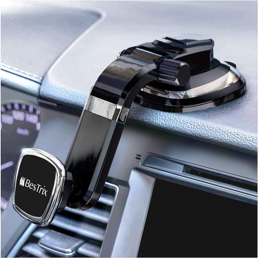 BESTRIX Phone Holder for Car, Magnetic Car Phone Mount | Dashboard Car Phone Holder Compatible with iPhone 15, 14,13,12,11Pro,Xr,XS Pro MAX Galaxy S24 23 22 21 20 Ultra Note S8 S9 S10 &amp; All Smartphone