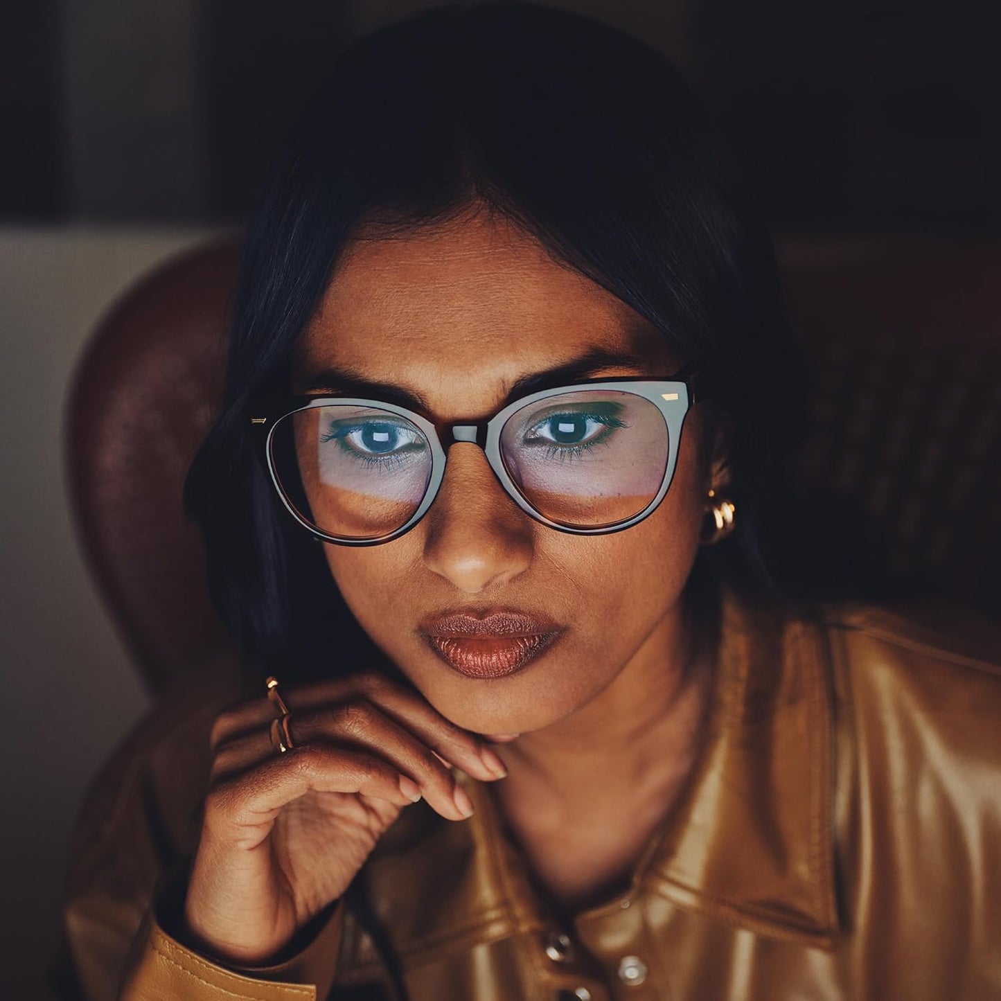 Amazon Echo Frames (3rd Gen) | Smart glasses with Alexa | Modern Rectangle frames in Charcoal Gray with blue light filtering lenses