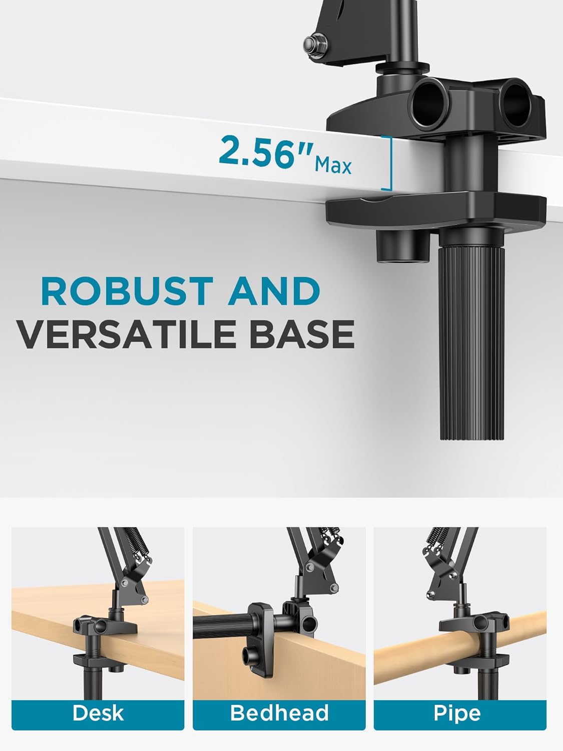 InnoGear Tablet Holder for Bed, Overhead Tablet Stand Phone Holder Tablet Mount for Desk 2 Clamps with Swivel Ball Head for iPad Kindle Switch Graphics Tablets 4-13&#34; Devices