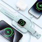 RORRY Portable Charger, 5000mAh Portable Charger Power Bank with Built-in Cables, Travel Keychain Battery Pack for Apple Watch Ultra 2/9/8/Ultra/7/6/SE/5, iPhone 16/15/14/13/12, Purple