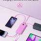 VRURC 10000mAh Power Bank Built-in Cables, Portable Charger with LED Display, Slim Travel Battery Pack with Cords, 5 Output Dual Input Phone Charger for Cell Phone Smart Devcies-Blue(1 Pack)