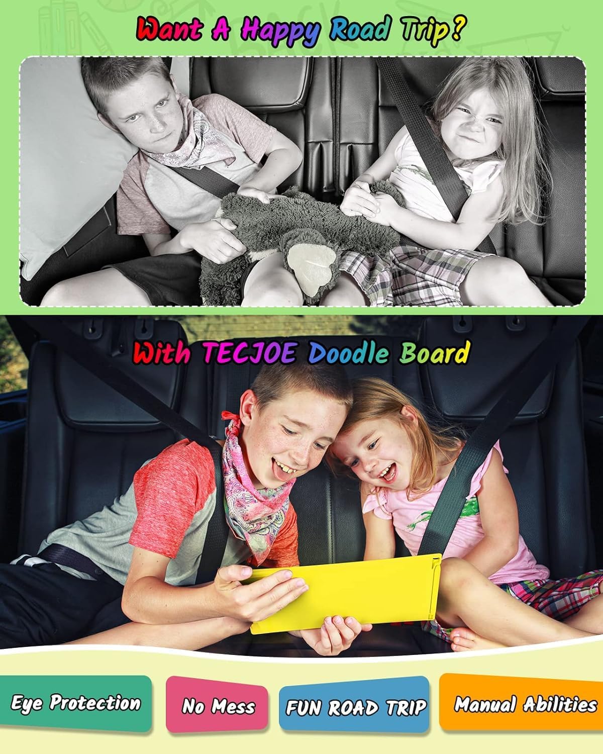 TECJOE 2 Pack LCD Writing Tablet, 8.5 Inch Colorful Doodle Board Drawing Tablet for Kids, Kids Travel Games Activity Learning Toys Birthday Gifts for 3 4 5 6 Year Old Boys and Girls Toddlers