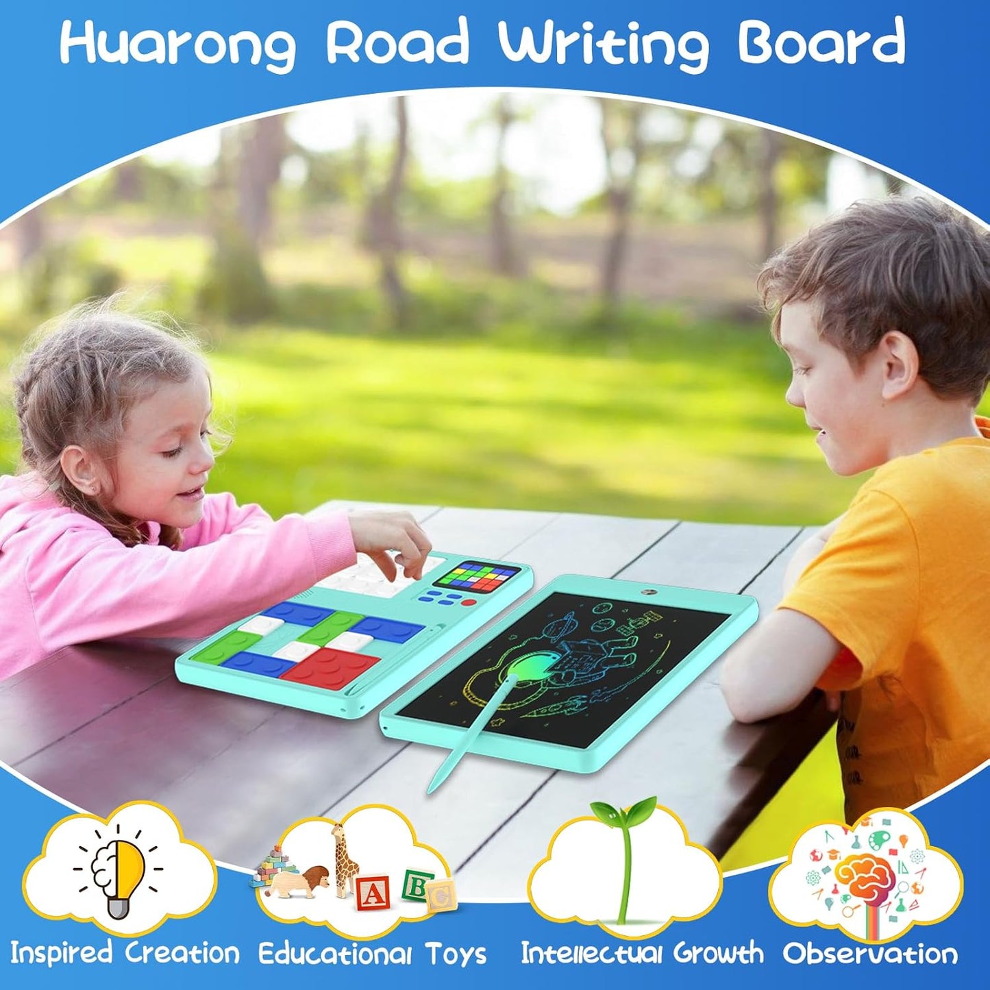 PYTTUR LCD Writing Tablet for Kids 10 Inch Colorful Toddler Drawing Tablet Reusable Doodle Board Electronic Drawing Pads Educational and Learning Kids Toys for Girls(Pink)