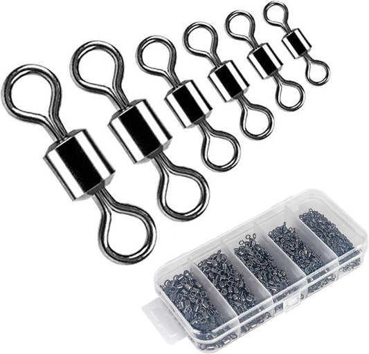 Siasky Fishing Swivels, 200pcs Barrel Swivels Fishing Stainless Steel Swivel Fishing for Saltwater Freshwater Fishing