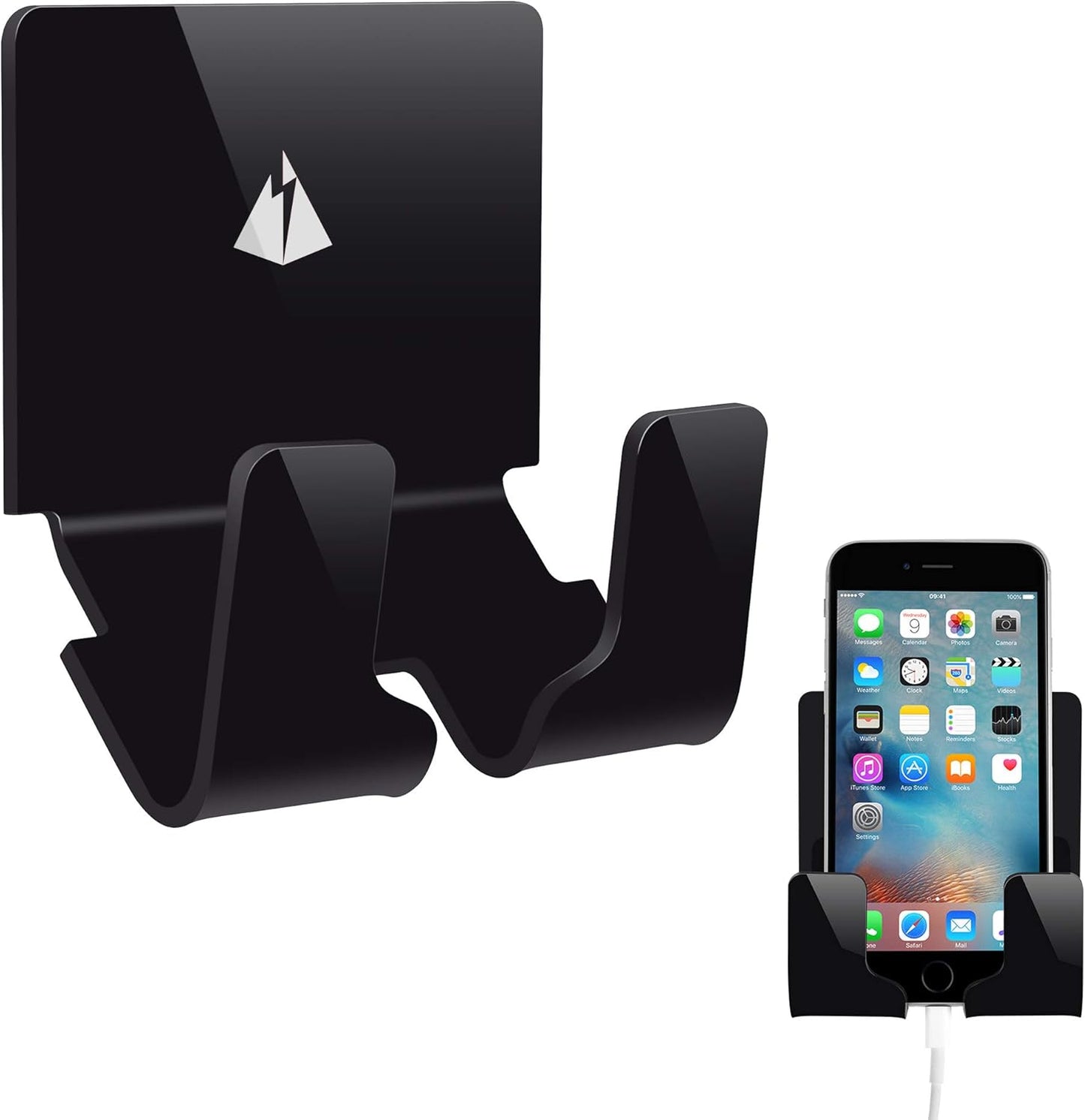 TXEsign Adhesive Wall Tablet Holder Mount Stand for Tablet Smartphones eReader Wall Holder Mount (Black)