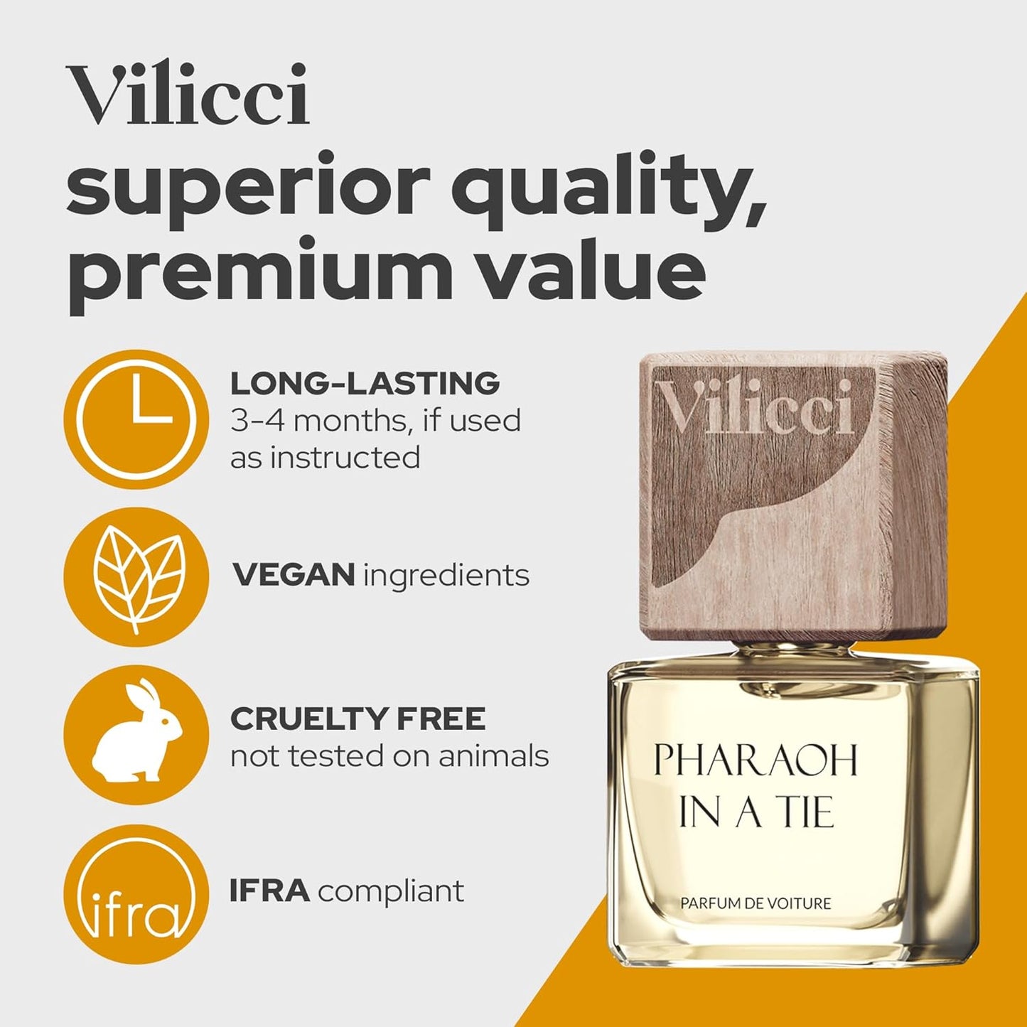 Vilicci Car Air Freshener - Tobacco Vanilla Scent - Elegant Car Fresheners, Air Freshener for Car, Premium Car Hanging Air Freshener, Long-Lasting Fragrance for Auto and Home, 1 Bottle