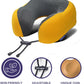 napfun Neck Pillow for Traveling, Upgraded Travel Neck Pillow for Airplane 100% Pure Memory Foam Travel Pillow for Flight Headrest Sleep, Portable Plane Accessories, Striped Black