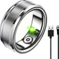 Smart Ring,Fitness Tracker Ring for Men/Women,Monitoring of Pedometer,Heart Rate,Blood Oxygen,Sleep Tracker,No App Subscription,Compatible with Android and iOS (Black,9#)