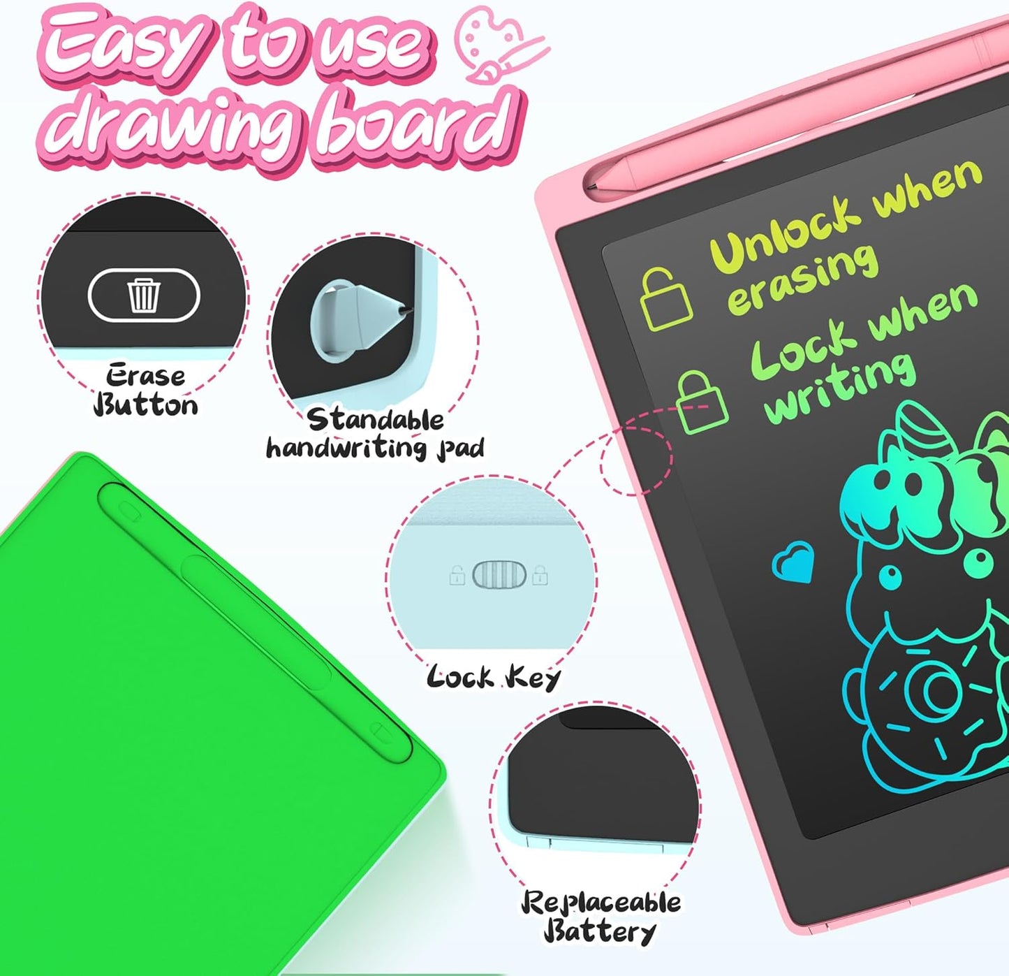 3 Pack LCD Writing Tablet, Colorful Toddler Drawing Tablet Doodle Board for Kids, Erasable Reusable Electronic Drawing Pad, LEYAOYAO Educational and Learning Toy for 3-6 Years Old Boy and Girl