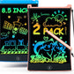 bravokids 2 Pack LCD Writing Tablet with Stylus, 8.5 inch Colorful Doodle Board Drawing Pad for Kids, Travel Games Activity Learning Toys, Birthday Gift for Age 3 4 5 6 7 8 Year Old Boys Girls
