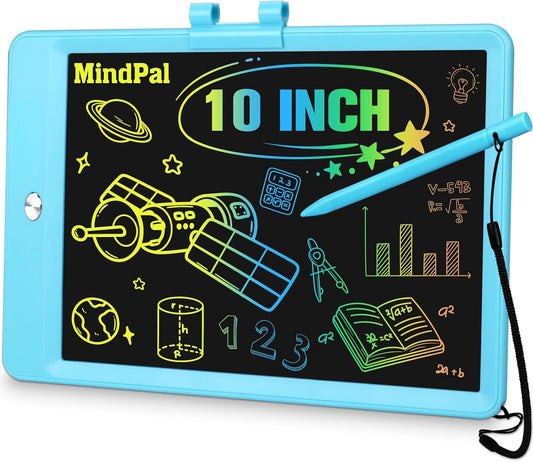 MindPal 10 Inch Drawing Tablet, LCD Writing Tablet for Kids, Colorful Doodle Board Toddler Drawing Pad, Educational Learning &amp; Travel Essential Kid Toy for 3 4 5 6 7 8-Year-Old Girls Boys (Blue)