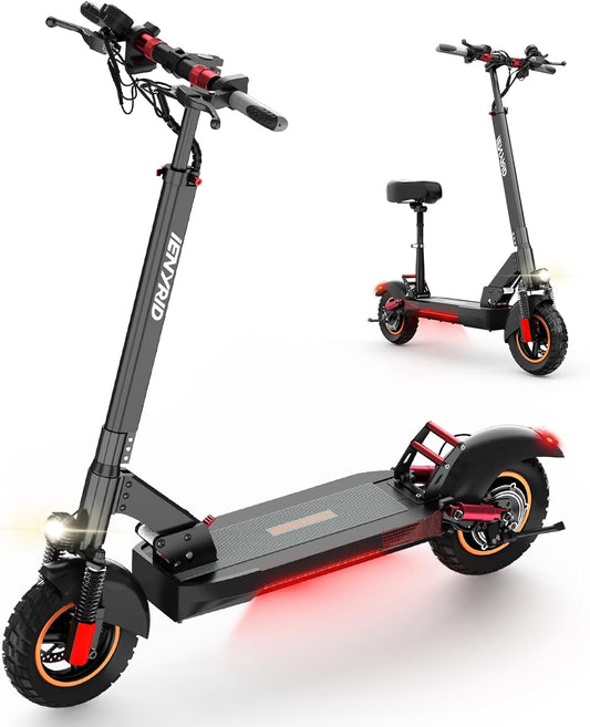 iENYRID M4 Electric Scooter with Seat for Adults, 28 Mph Max Speed &amp; 31 Miles Max Range,10 Inch Tires Offroad Electric Scooters 330lbs, 800w Motor Folding Commute Escooter
