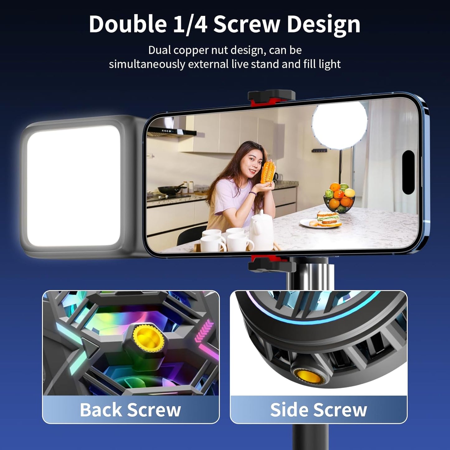 NEVEIKA Phone Cooler, Cellphone Radiator with Dual Semi-Conductor Cooling Chip, Mobile Phones with a Width of 6 to 8 cm for Tiktok Live Streaming, Outdoor Vlog, Mobile Gaming.