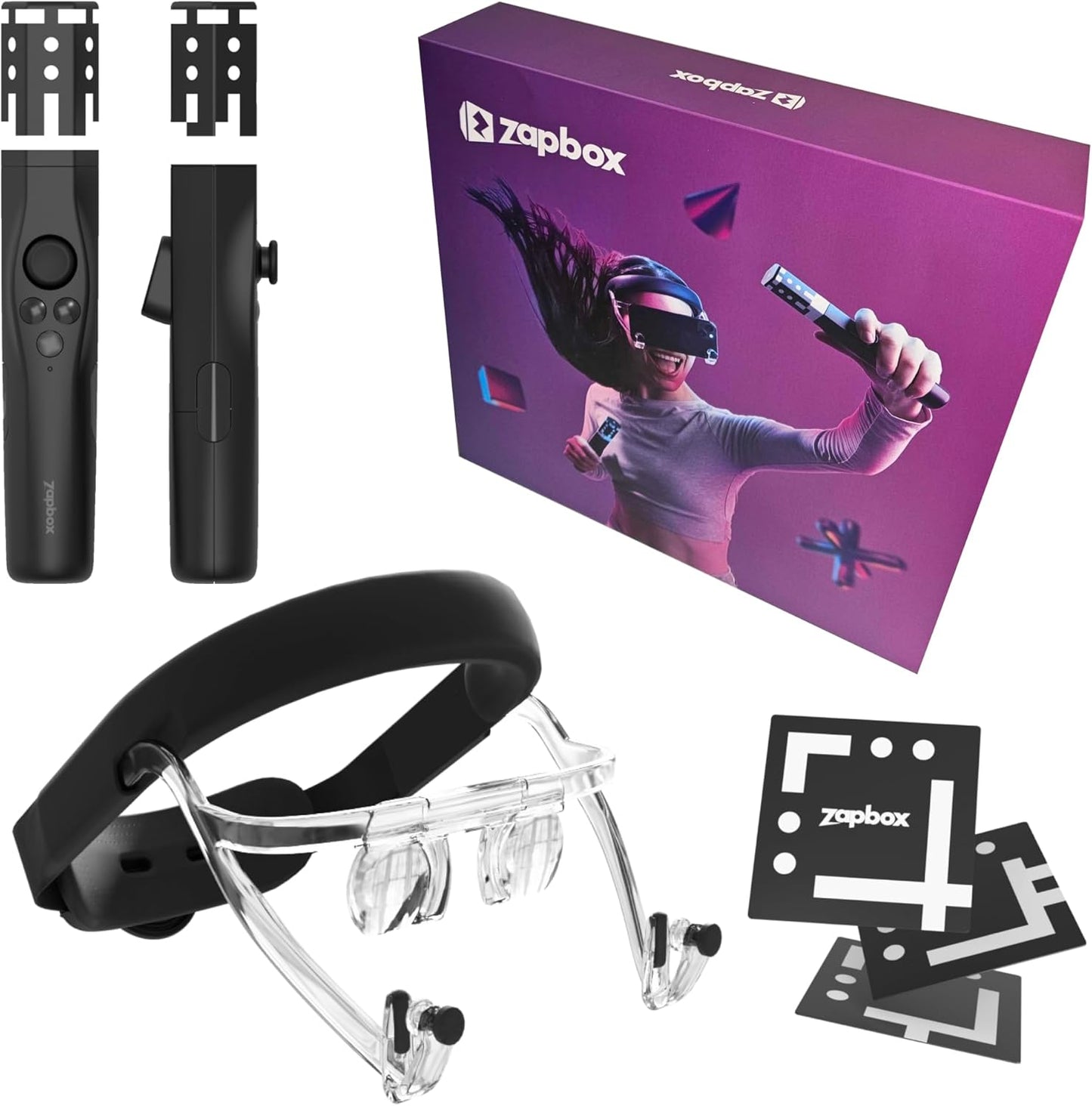 Zapbox - Next-gen iPhone VR Headset with 2 Motion Controllers, Free Apps, PC VR and Mixed Reality Support | Paint in 3D, Watch Spatial Videos, and More