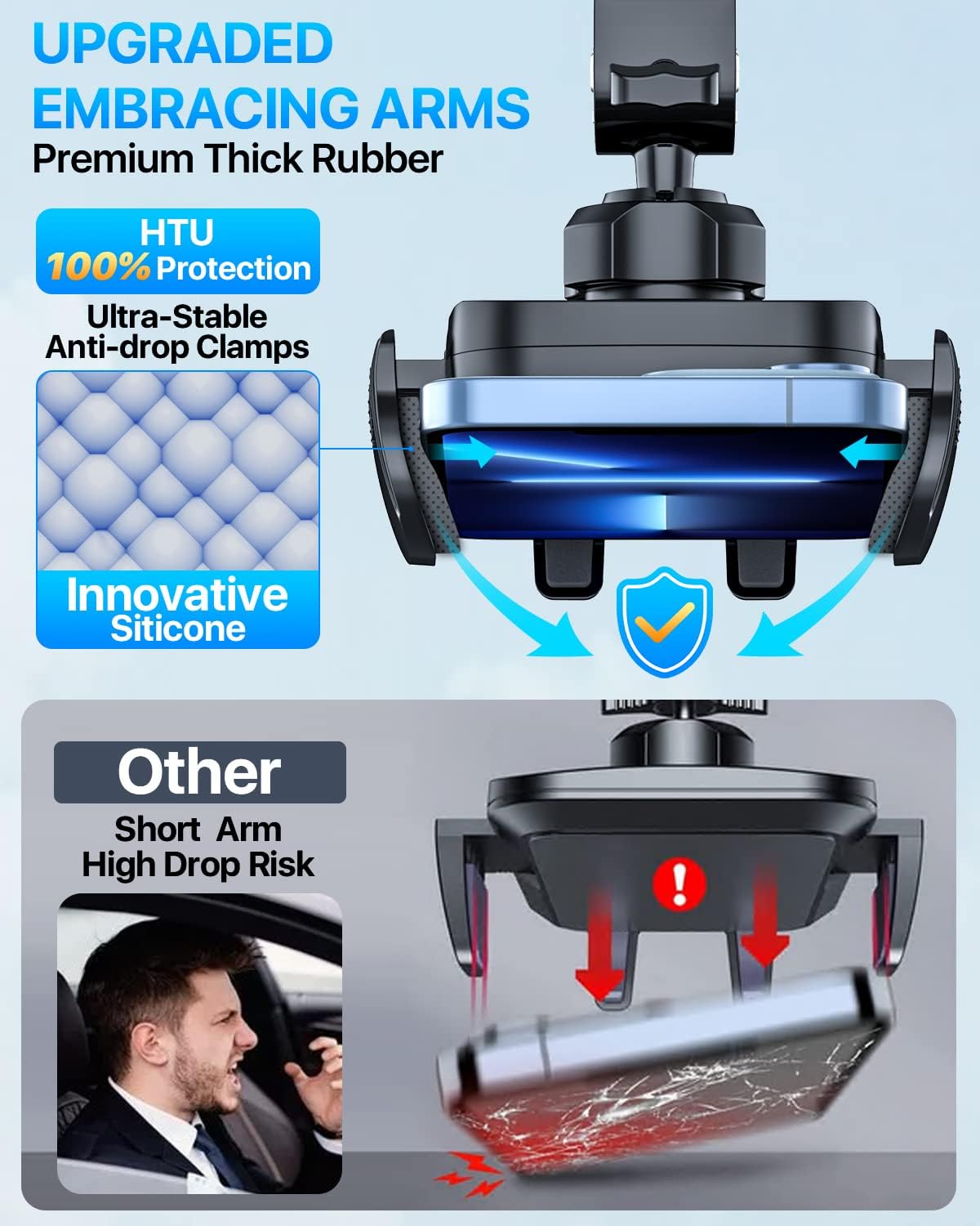 2025 Ultimate Car Phone Mount【80 LBS Strongest Suction &amp; Military-Grade】【Patent &amp; Safety Certs】 Cell Phone Holder Truck Stand for Dashboard Windshield Vent for iPhone 16 Pro Max 15 14 Samsung, Black