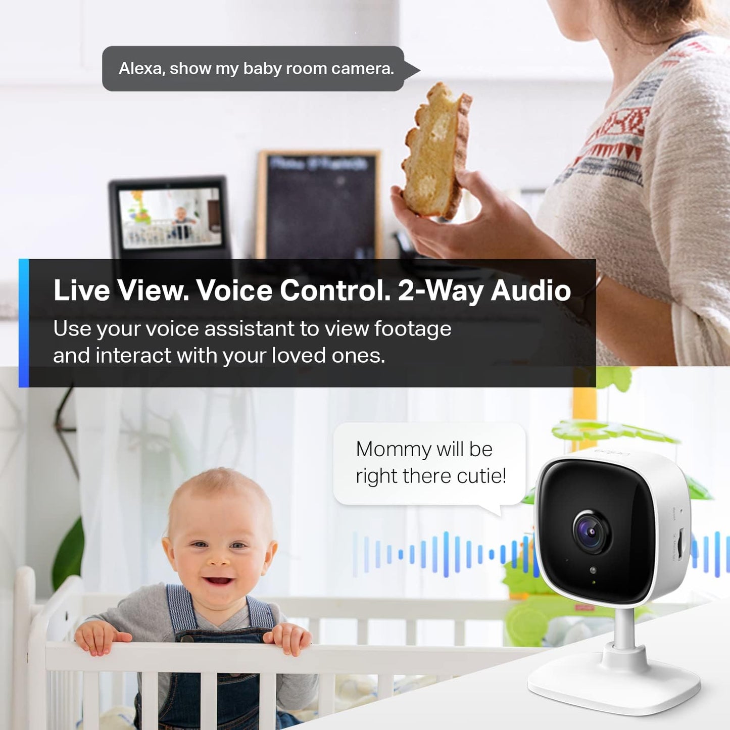 TP-Link Tapo 2K Security Camera for Baby Monitor, Dog Camera w/Motion Detection, 2-Way Audio Siren, Night Vision, Cloud &amp; SD Card Storage, Works w/Alexa &amp; Google Home, 4-Pack (Tapo C110P4)
