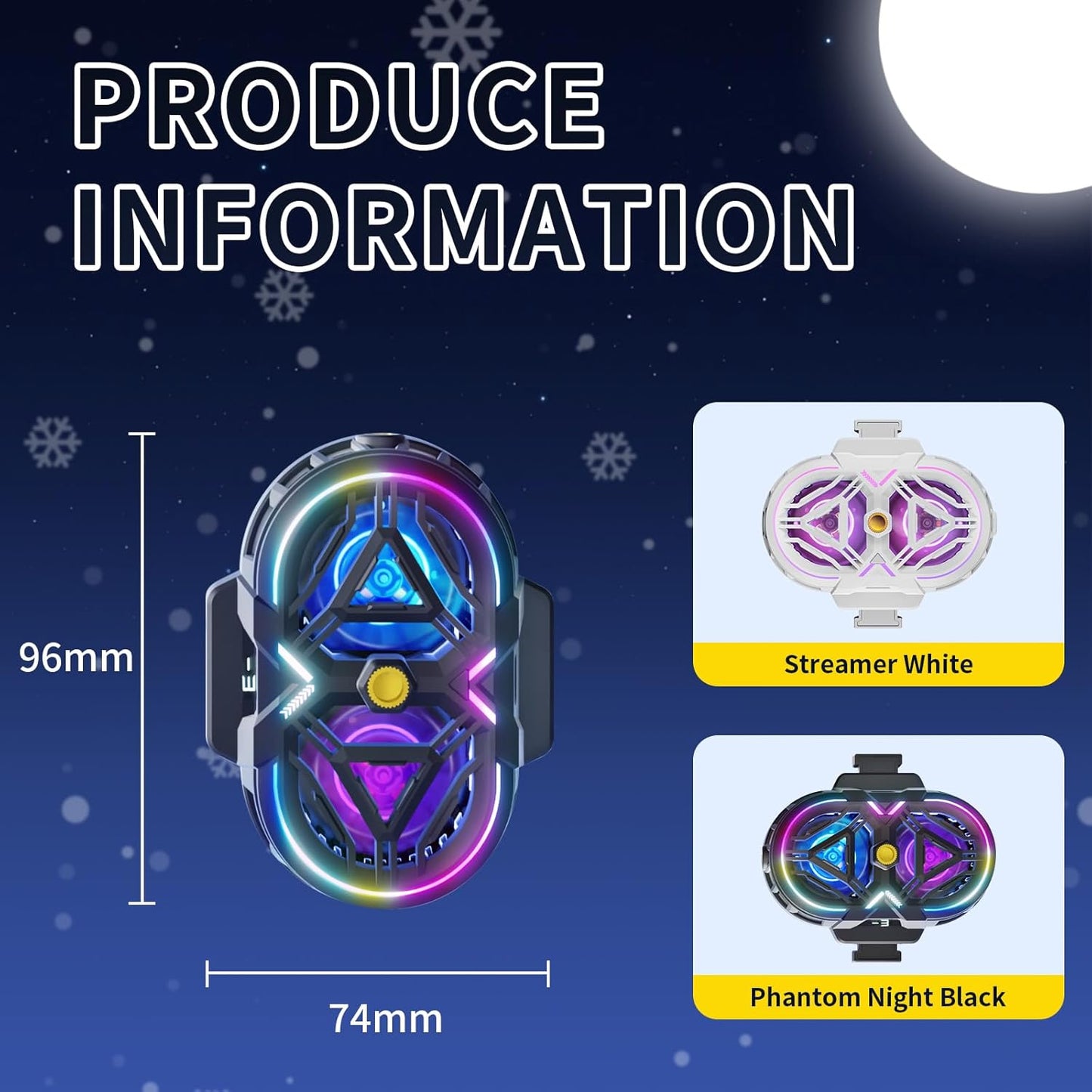 NEVEIKA Phone Cooler, Cellphone Radiator with Dual Semi-Conductor Cooling Chip, Mobile Phones with a Width of 6 to 8 cm for Tiktok Live Streaming, Outdoor Vlog, Mobile Gaming.