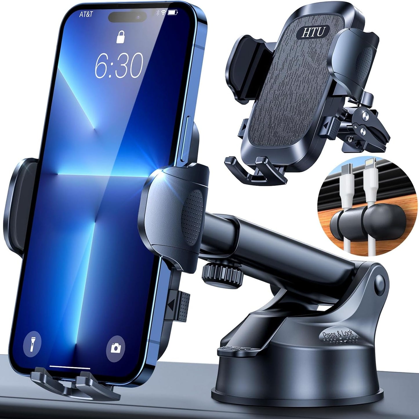 2025 Ultimate Car Phone Mount【80 LBS Strongest Suction &amp; Military-Grade】【Patent &amp; Safety Certs】 Cell Phone Holder Truck Stand for Dashboard Windshield Vent for iPhone 16 Pro Max 15 14 Samsung, Black