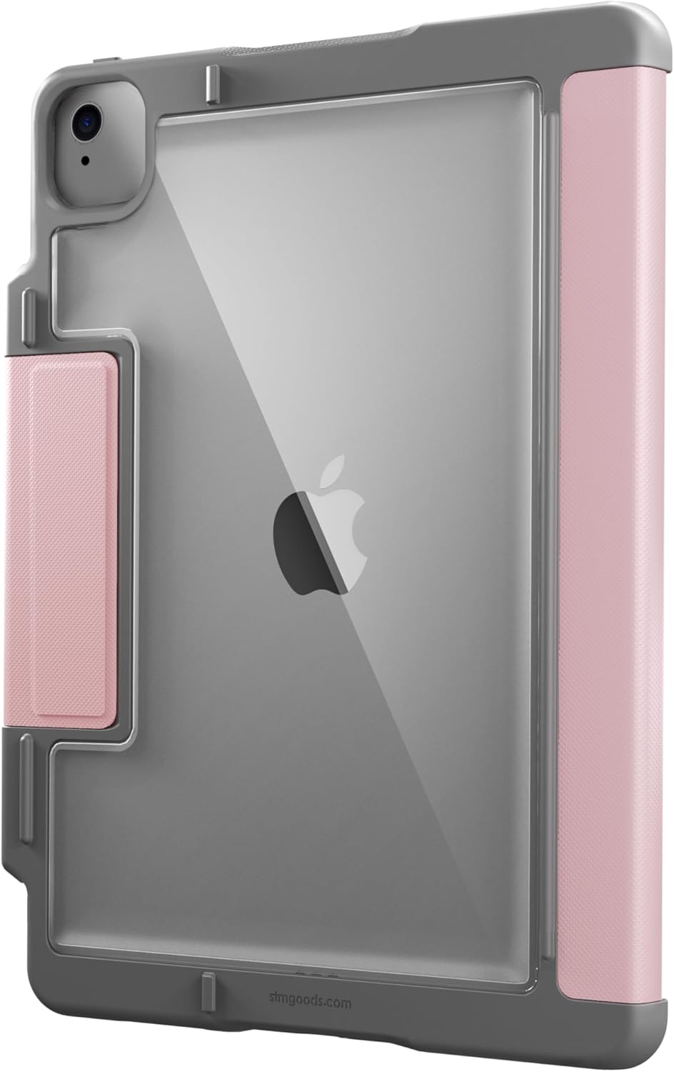 STM Dux Plus for iPad Air 11&#34; (5th/4th Gen &amp; M2 6th Gen 2024) - Ultra-Protective, Lightweight Rubberized Case with Clear Back, Apple Pencil Holder, and Battery-Saving On/Off Cover - Red