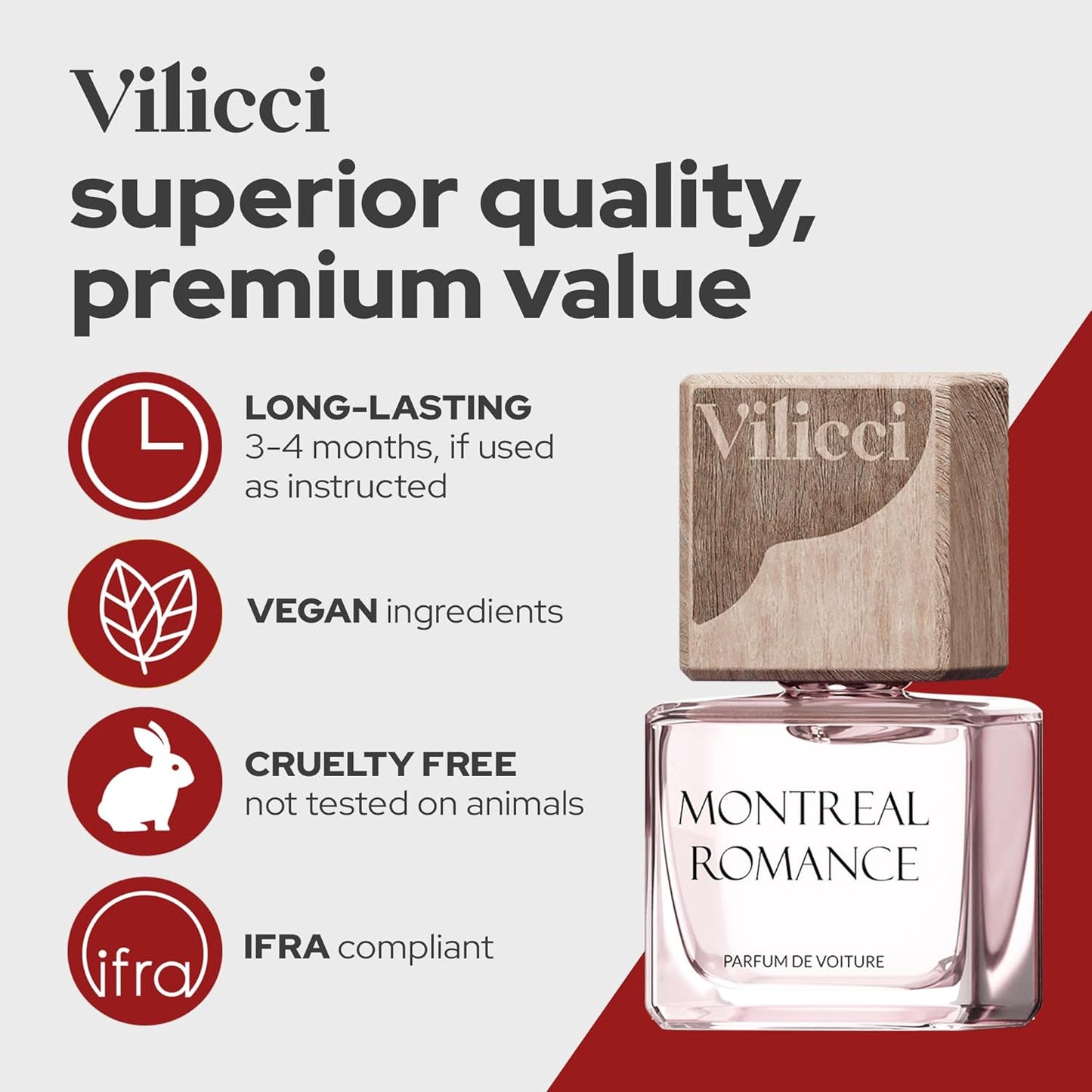 Vilicci Car Air Freshener - Tobacco Vanilla Scent - Elegant Car Fresheners, Air Freshener for Car, Premium Car Hanging Air Freshener, Long-Lasting Fragrance for Auto and Home, 1 Bottle