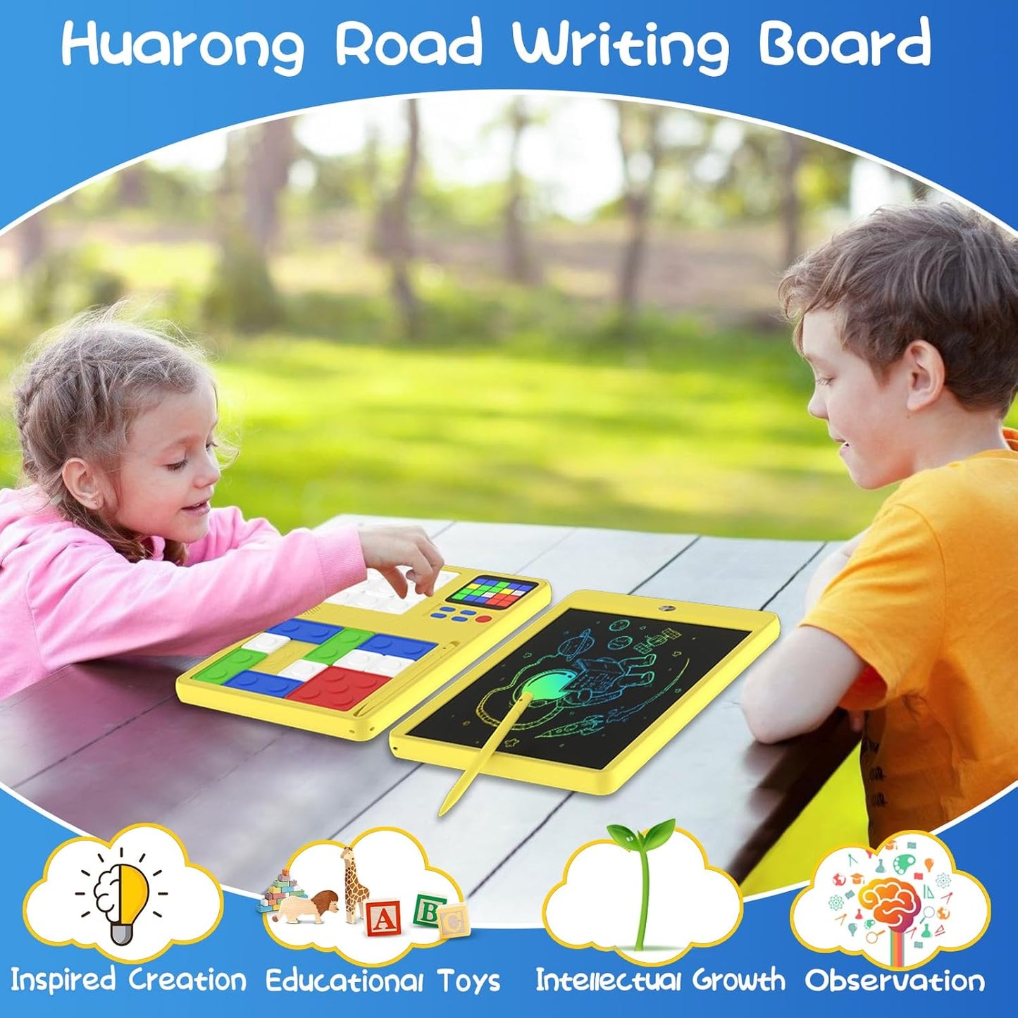 PYTTUR LCD Writing Tablet for Kids 10 Inch Colorful Toddler Drawing Tablet Reusable Doodle Board Electronic Drawing Pads Educational and Learning Kids Toys for Girls(Pink)