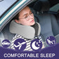 napfun Neck Pillow for Traveling, Upgraded Travel Neck Pillow for Airplane 100% Pure Memory Foam Travel Pillow for Flight Headrest Sleep, Portable Plane Accessories, Striped Black
